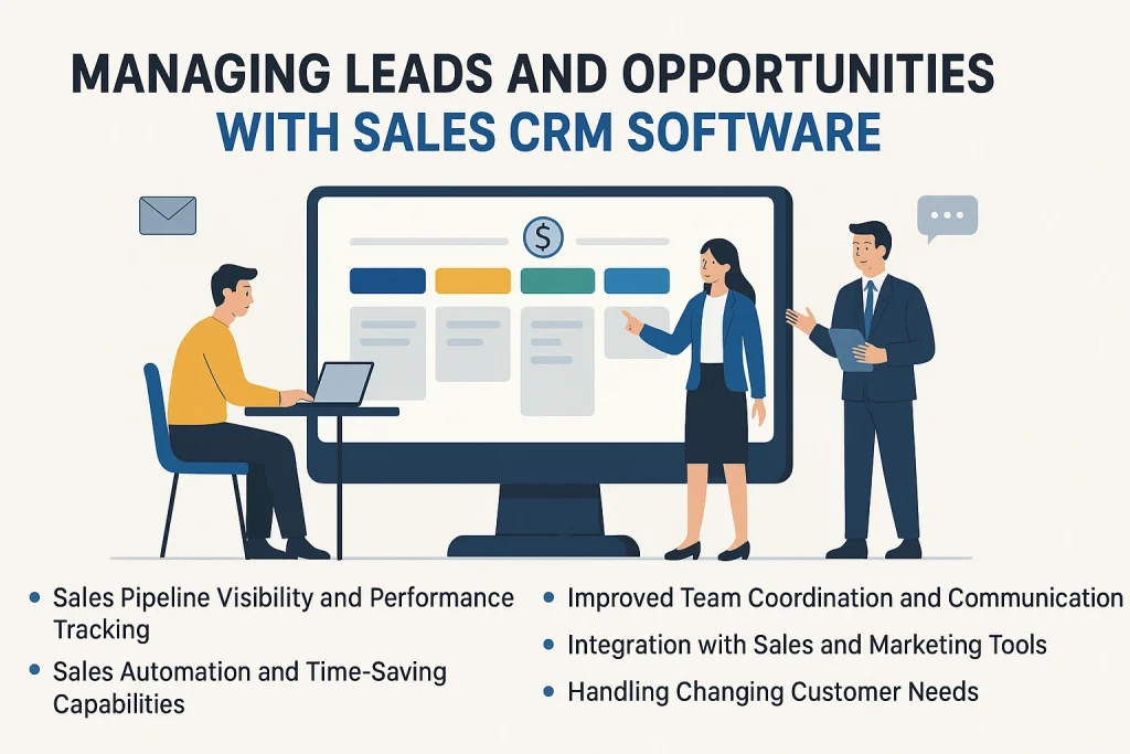 Sales CRM software offers visual dashboards that present the status of each deal.