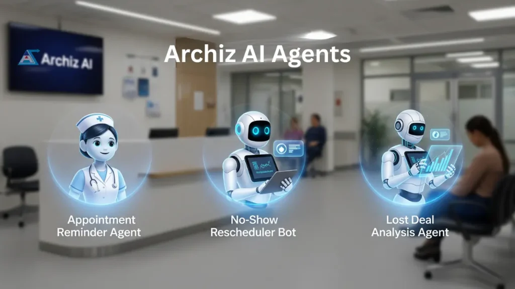 A screenshot of patient appointment reminder software showing a list of upcoming automated healthcare appointment reminders.